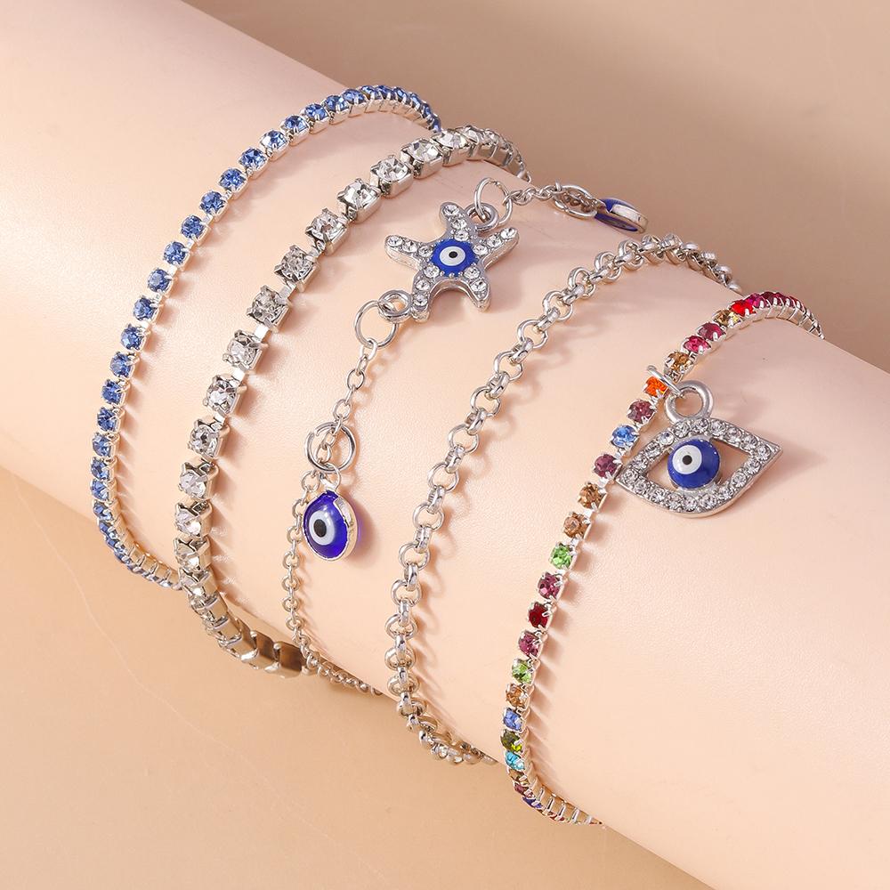 Delicate Evil Eyes Bracelet for Women Girls Y2k Crystal Chain Bracelets Birthday Party Jewelry Gifts