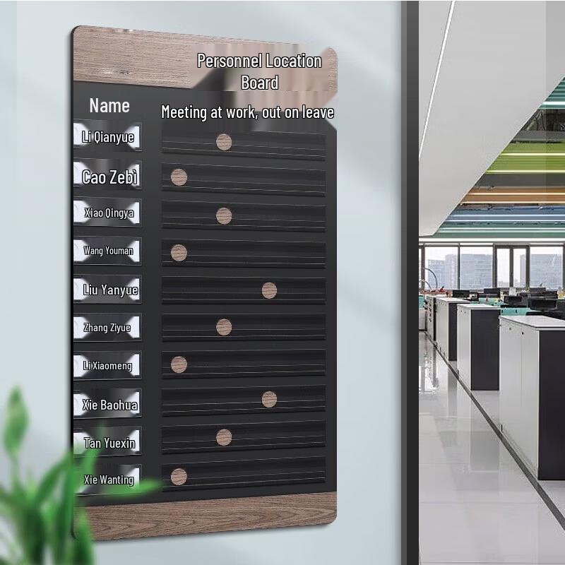 Etravel Solid Wood & Acrylic Employee Status Board