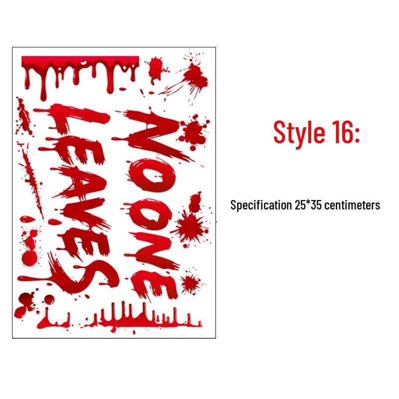 Halloween Blood Handprint & Bat Wall Stickers