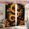 2D flat printing 2pcs Curtain Scene Curtains Chinese Golden Dragon Digital Printed Polyester Drapes Holiday Decorations for Home