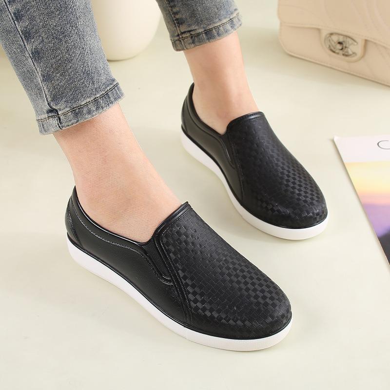 Fashion Rain Shoes Female Adult Low-top Non-slip Shallow Mouth Kitchen Waterproof Shoes Thick-soled Short Tube Work Rubber Shoes Water Boots