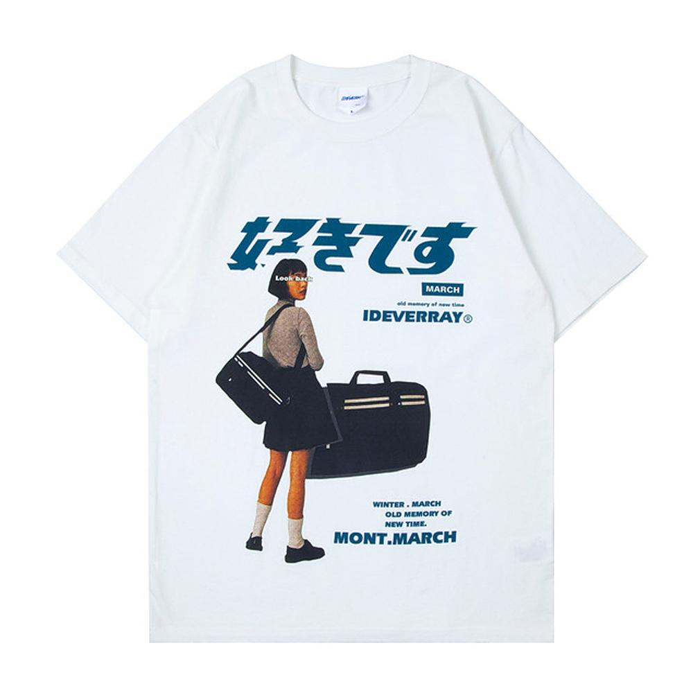 Frauen Streetwear Paar Harajuku Tops T Shirt Japanischen Drucken Koreanische Sommer Kleidung Kurzarm Baumwolle Übergroßen T-Shirt Männer