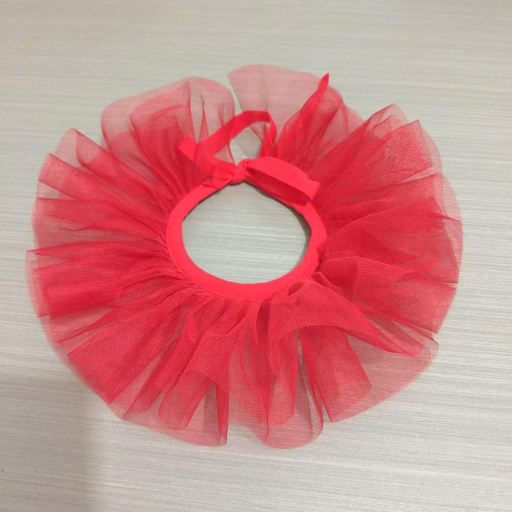 Retro Ruffled Tulle Faux Collar Choker Necklace for Toddler Girls Layered Mesh Neck Ruff Victorian Renaissance Neckwear