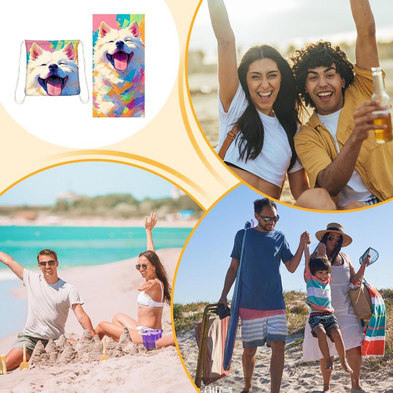 Adult Beach Towels Microfiber Foldable Travel Rag Sandproof Portable Printed Beach Towel For Travel Camping Gym Hotel Pool