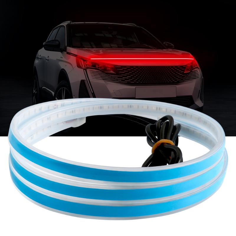 Multicolour Car Led Decoration Lights 1.8m 1.5m Strip Car Engine Cover Daytime Running Light Universal Decor Lamp Start Scan