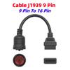 9 Pin To 16 Pin Truck Line Cable J1939 9 Pin To OBDII/OBD2 Male Female Diagnosctic Tool Connector for DEUTSCH Cummins Deutsch