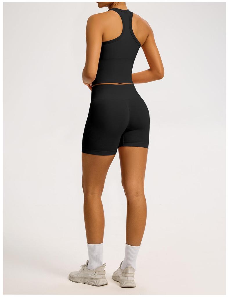 Women’s Seamless Racerback Yoga Tank Top – Belly Covering Fitness Sports Apparel