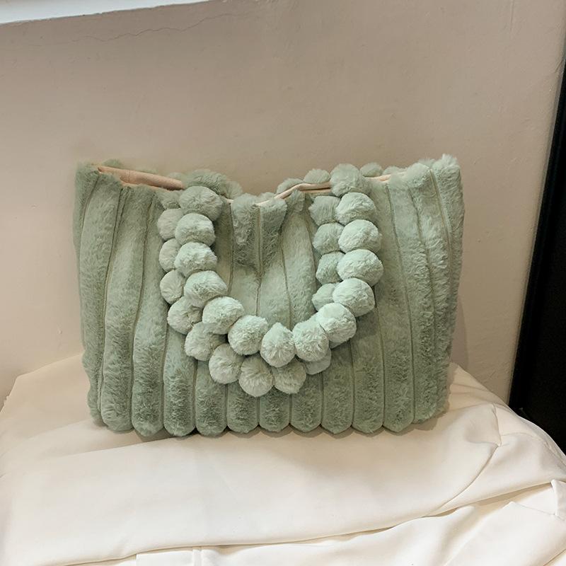 Plush bag women's autumn and winter new fashion shoulder bag handbag large capacity tote fluffy women's bag