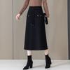 Spring 2026 High-Waisted Woolen Half-Skirt for Women - Versatile, Slimming, Casual Mid-Length.