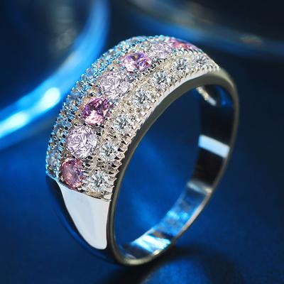 Bohemian Ring Inlaid with Colored Zircon Women's Ring Jewelry