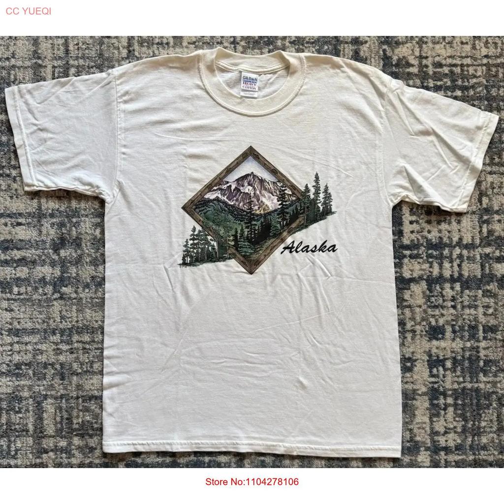 Vintage 90s Alaska T Shirt Size Large DEADSTOCK Nature Outdoors Fishing Hiking vintage Washed homme Top For Everyday Wear