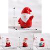 Adorable Christmas Resin Figurine Set With Santa Claus And Mini Snow Scene Accessories