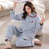 Winter Coral Fleece Padded Pajamas Women'S Three-Layer Thickened Flannel Women'S Loungewear Set