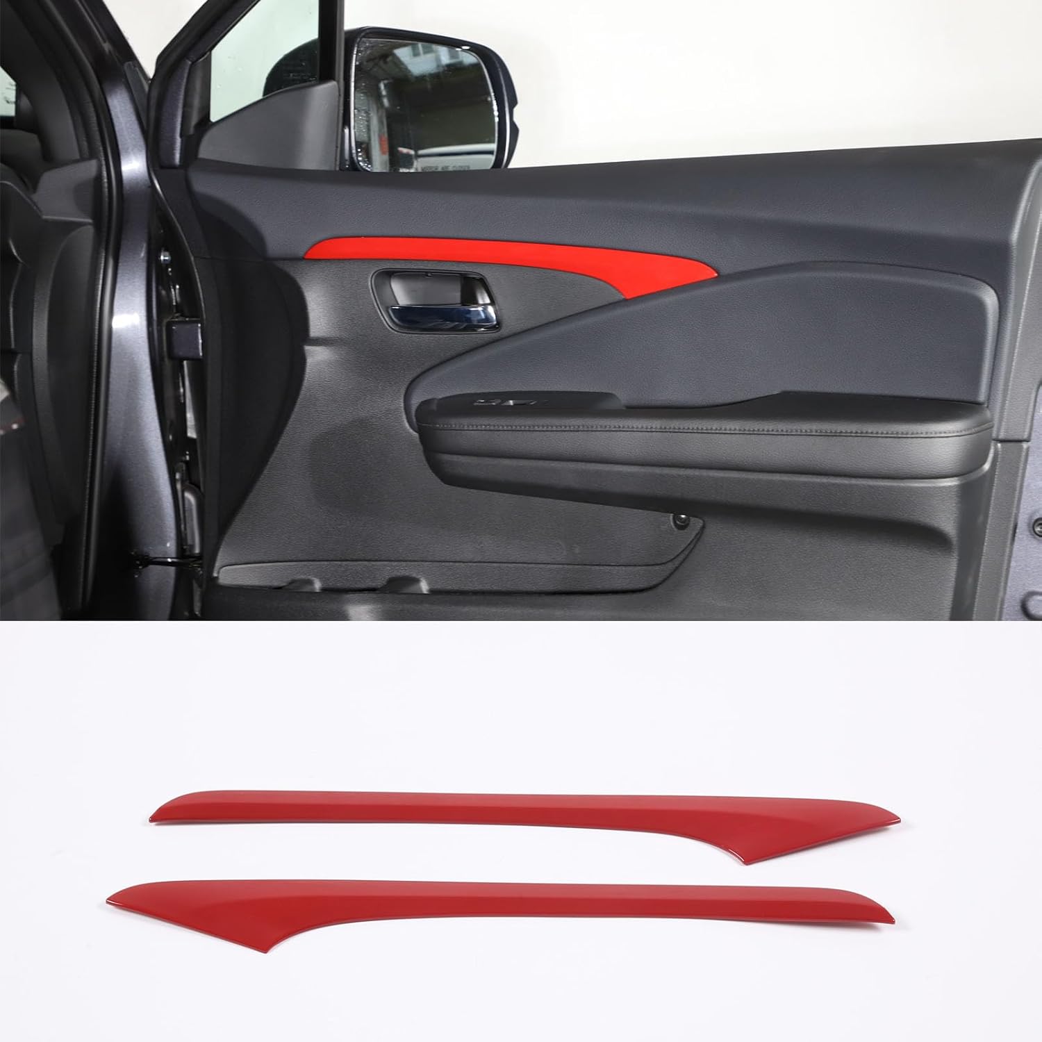 Interior Side Door Panel Strip Cover Compatible with Honda Pilot 2016-2022/Ridgeline 2017-2023/Passport 2019-2023,Car Door Decoration Panel Cover красный