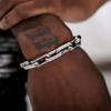 Punk Square Buckle Chain Bracelet Fashionable Creative Stainless Steel Design Casual Party for Men Jewelry