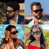 Retro and Fashionable Rectangular Sunglasses with Colored Lenses for Men and Classic Black Rectangular Glasses with UV400 Protection [SHEEN KELLY]