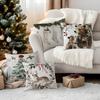 Watercolor Christmas Decor Pillowcase Printed Polyester 45x45cm Throw Pillowcover Decorative Sofa Cushion Pillowslip Home Decor
