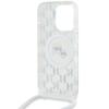 Karl Lagerfeld Klhmp15Xhckcklct Iphone15 Pro Max 6.7 Transparent Hardcase Iml Crossbody Monogram Karl & Choupette Head Magsafe