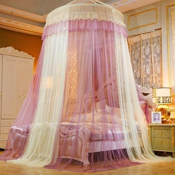 Summer New Luxury Mosquito Net Princess Elegant Bedding Curtains Dome Hanging Bedding Canopy Two-color Anti Insect Tent