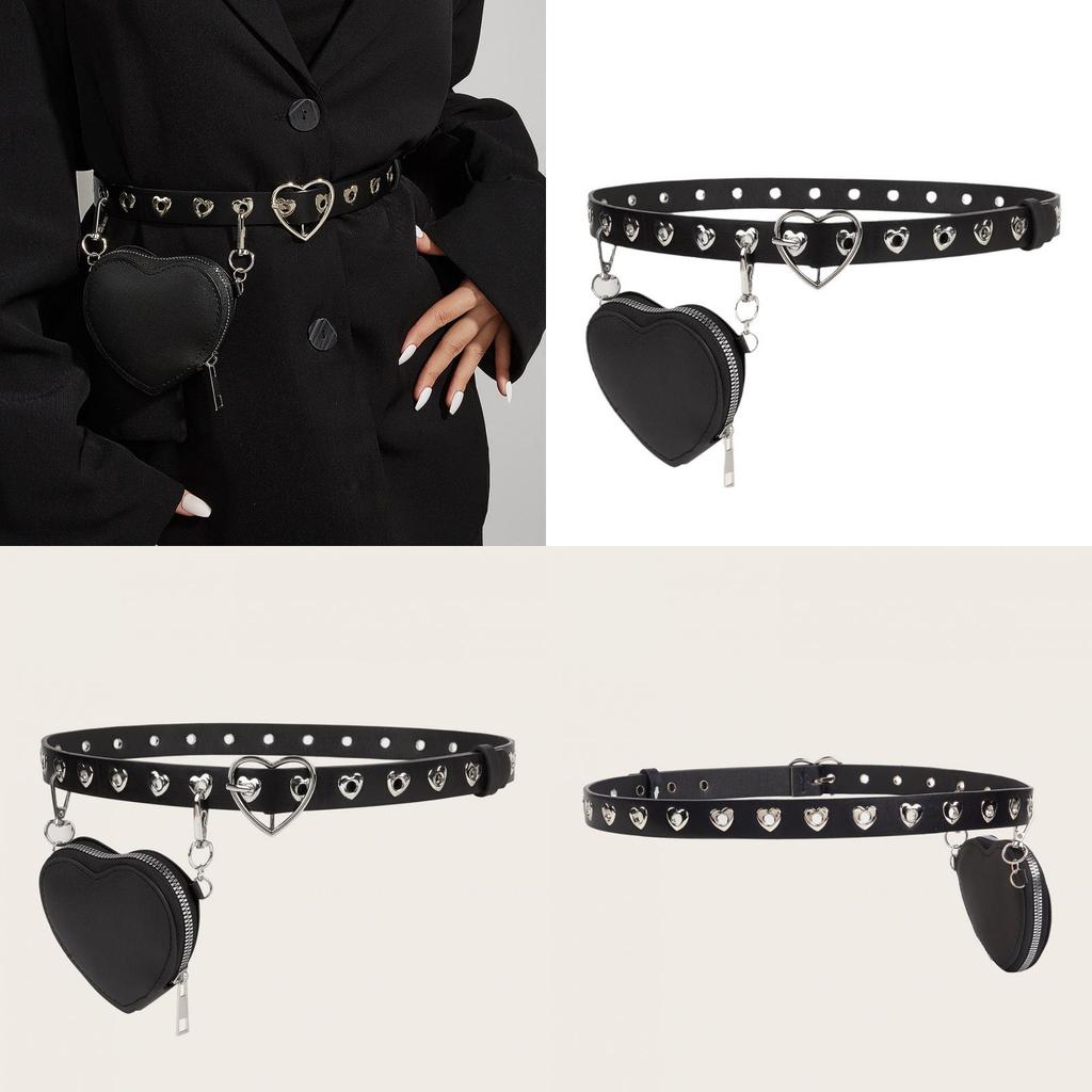 Mini Heart Waist Belt With Removable Leather Strap For Fashionable Women Spring