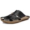 Summer Genuine Leather Men's Sandals Classic Breathable Slip-On Sandals Men Casual Beach Shoes Outdoor Slippers Plus Size