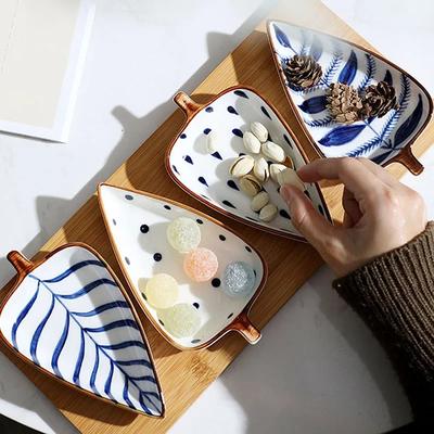 Piatto freddo creativo a forma di foglia ristorante casalingo piatto in ceramica per ristorante banchetto