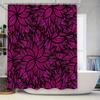 Vibrant Black Pink Bath Shower Curtain Flower Print Decorative Waterproof Home Decor