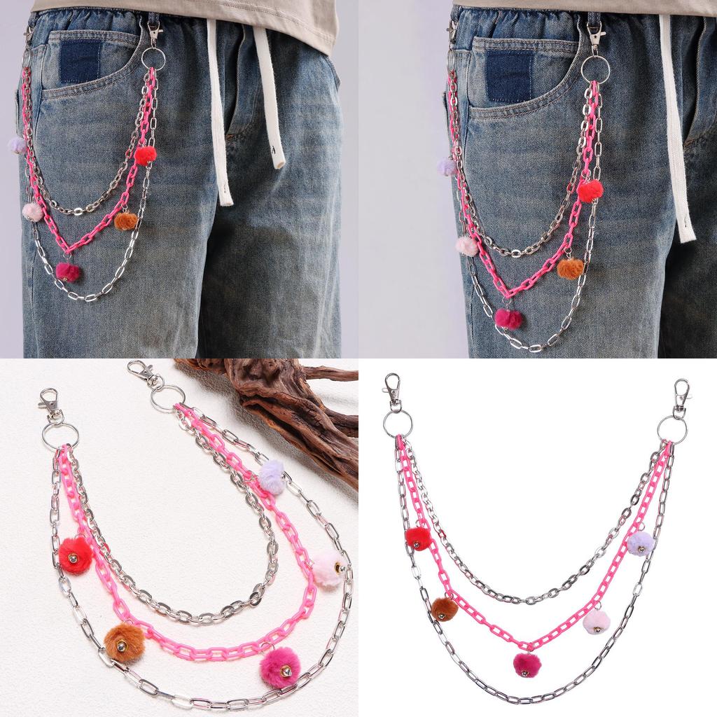 Hip Hop Girl Metal Chain Waist Accessory With Lobster Clasp For Trendy Denim Pants