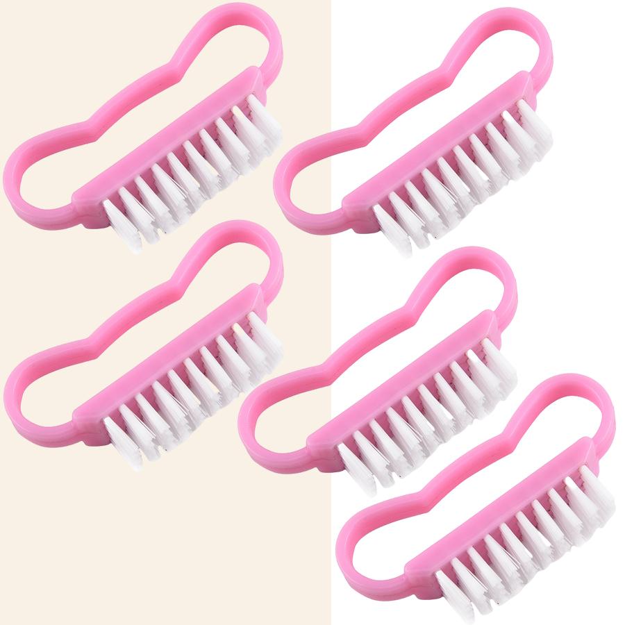 

5 шт. Пластиковые щетки для ногтей Щетка для мытья рук Очищающая щетка Средство для удаления пыли Инструменты для маникюра и нейл-арта Мягкие средства для удаления розовый