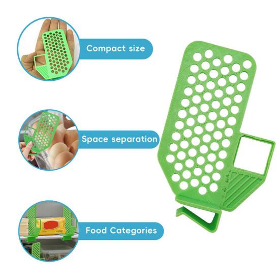 Refrigerator Storage Partition Board Adjustable Plastic Shelf Dividers Storage Splint for Fridge Door Refrigerator Organizer Clips for Most Shelves
