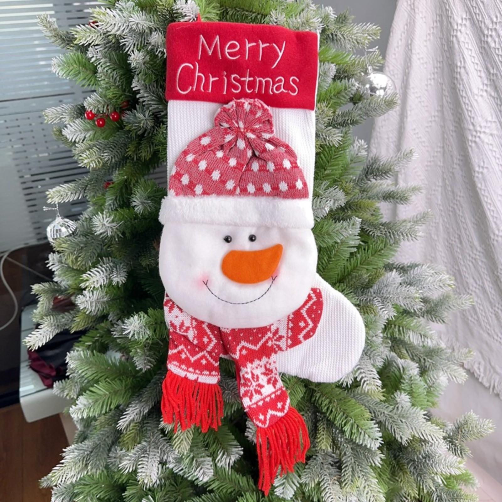 

Большие рождественские чулки Клаус Снеговик Лось Мешок для конфет Подарочный пакет Рождественские украшения One Size