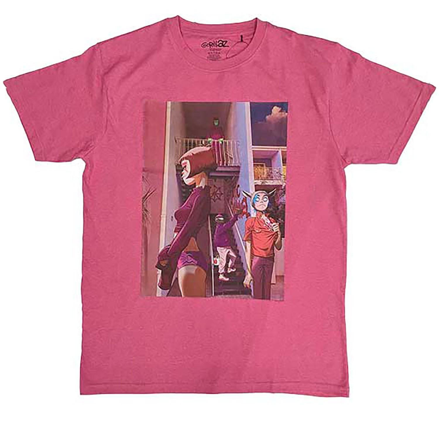 Men s Gorillaz The Static Channel T-shirt X-Large Pink 2XL