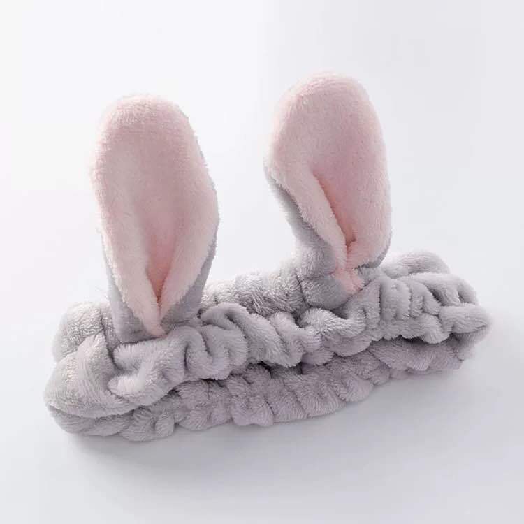 Solid Color Stereo Rabbit Ear Hair Band Hair Accessories Non-slip Face Wash Head Hoop Wash Hair Hoop Head Cover