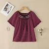ZANZEA Women Plaid Print Summer Casual Round Neck Short Sleeve Blouse