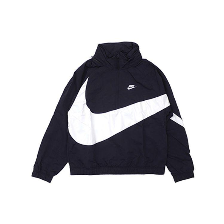 

Мужская куртка Nike с полумолнией и большой галочкой, черная AJ1404-010 S