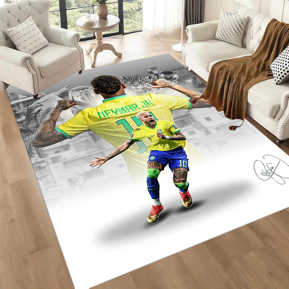 Neymar Jr. Brazil Celebration Square Rugs Are a Great Choice for Living Rooms, Bedrooms, Home Décor, and As Gifts.