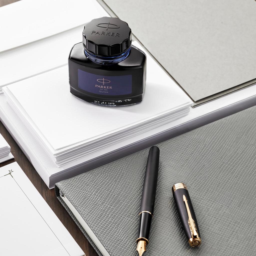 PARKER Quink Tinte in Flasche 1950378 57ml Blau-Schwarz (Offizieller Import)