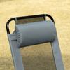 Folding Garden Chairs Set of 2, Portable Outdoor Patio Recliner Camping Chair with Adjustable Backrest, Grey