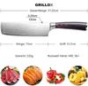 GRILLOX Chinese Knife Cleaver 17cm Kitchen Knife Chef's Knife Sharp
