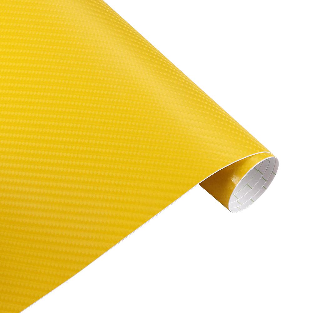 

200mmX1520mm Waterproof DIY Car Sticker Car Styling 4D Thicken 3M Car Carbon Fiber Vinyl Wrapping Film Car Accessories Decals жовтий