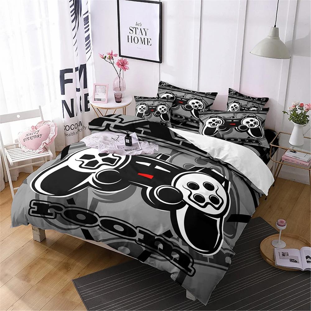 Gamer Bedding Sets For Boy Kid Gaming Duvet Cover Set Queen Video Games Comforter Cover,Playstation Designs Bed Set For Teen Men