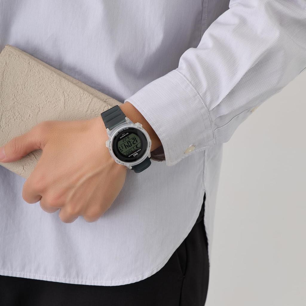 Watch Digital Radio Solar 10 ATM Water Resistant Urethane Belt Black [Citizen Q&Q] Q&Q D01A-006VK Men's (Semi-transparent)