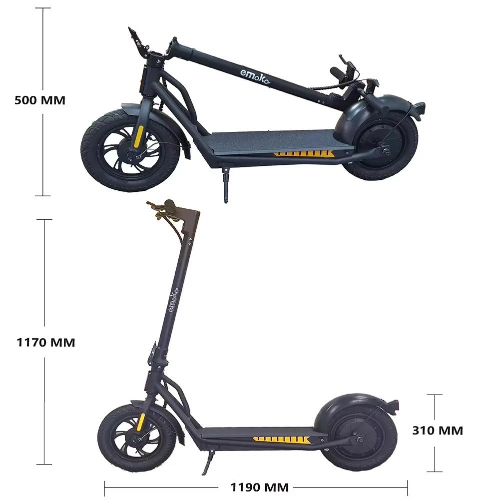 New Emoko A19 Electric Scooter Foldable 500W 36V 15Ah 12 Inch Air Tires Folding E-scooter Hydraulic Brake + E-ABS 35kmh