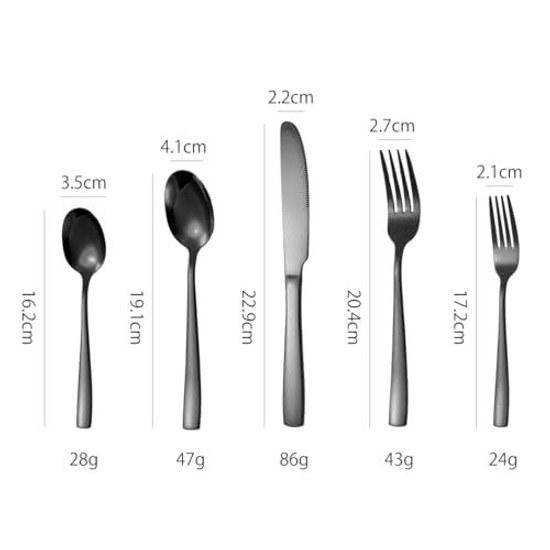 Hive Mind 30-piece Set Cutlery Assortment 6 People Spoons Forks Knives Suitable Restaurants Home Use Dishwasher Safe Wedding Gift Present (Black)