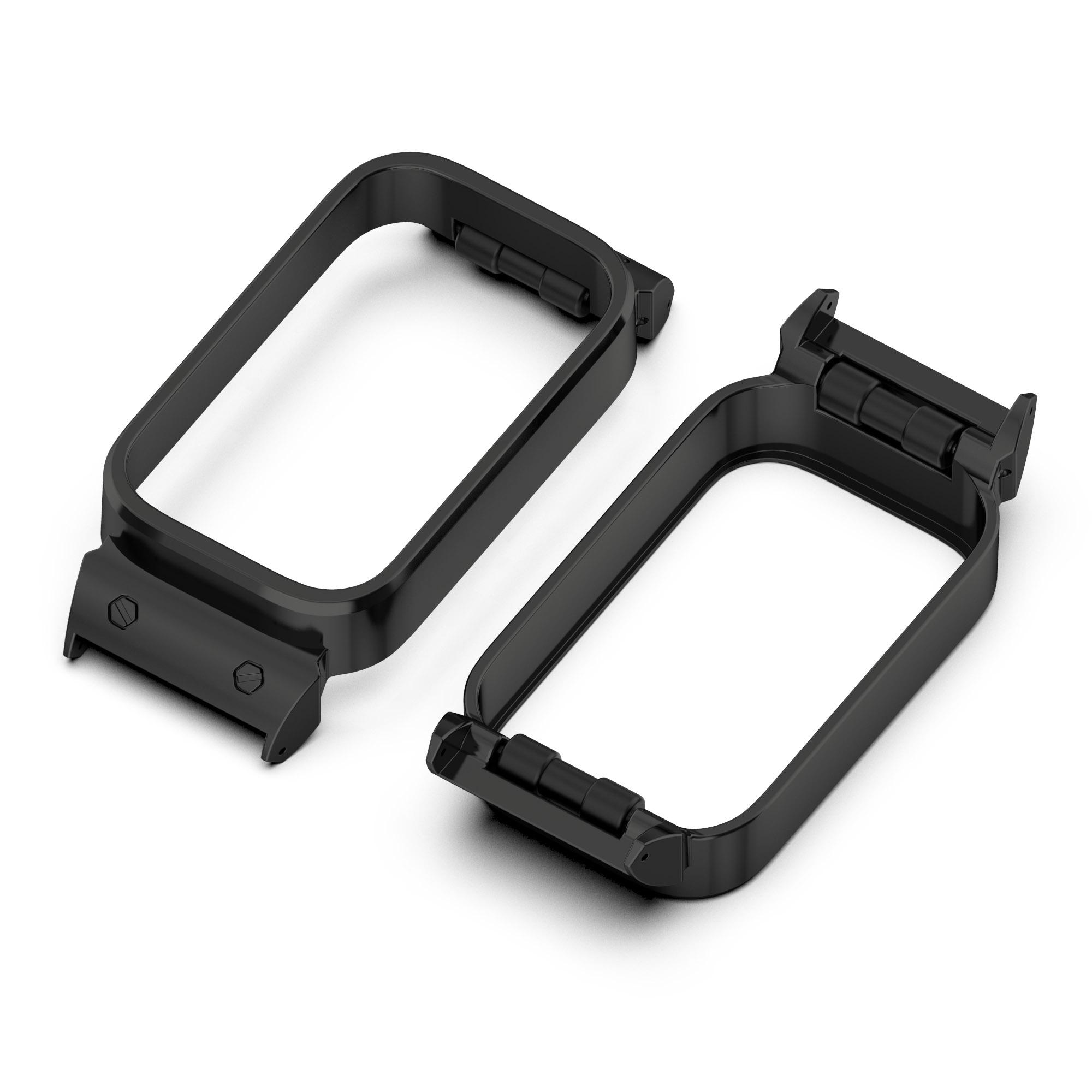 

For Xiaomi Smart Band 9 Active/Redmi Band 3 Watch Case Zinc Alloy Frame Work with 18mm Watchband Black