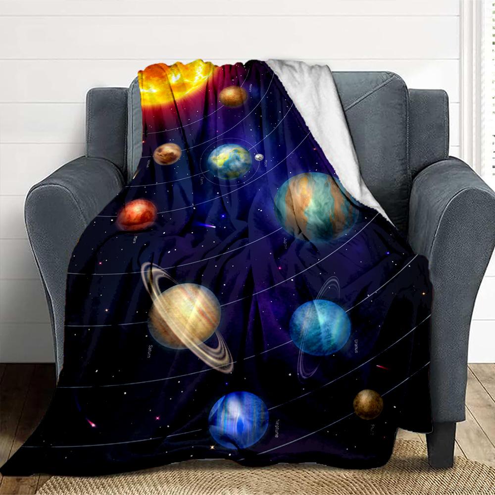 Solar System Flannel Blanket Throw Blanket Soft Warm Sofa Bed Camping Car home Decor Unique Christmas Gift C9302230