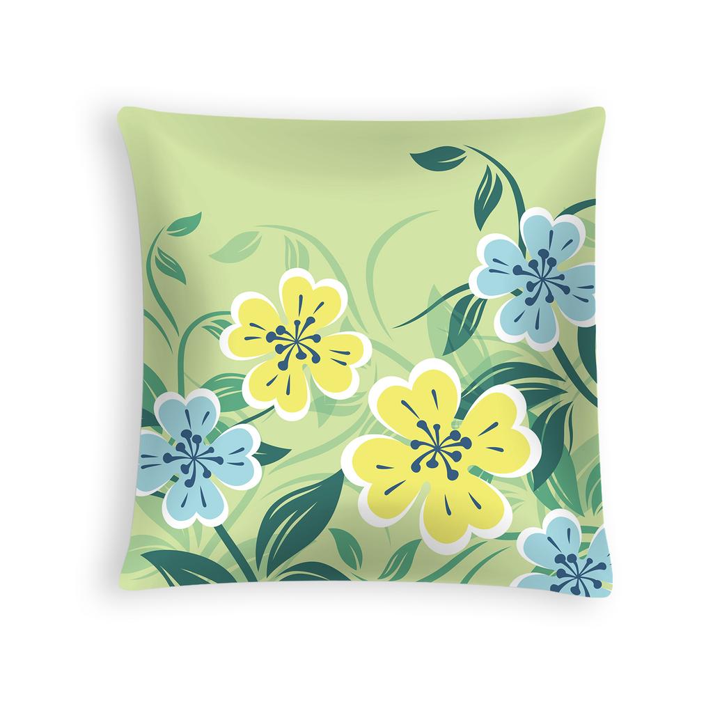 Frühling und Sommer Neue Kissenbezug aus Pfirsichhaut-Samt mit Blumendruck, Kissen, Sofa-Kopfteil, Autokissen