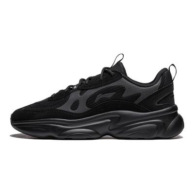 Li Ning Nai Ye 2.0 Comfortabele Veelzijdige Dikke Zool Hoogteverhogende Antislip Slijtvaste Laag uitgesneden Casual Schoenen Dames sneaker Zwart AGCU250-3