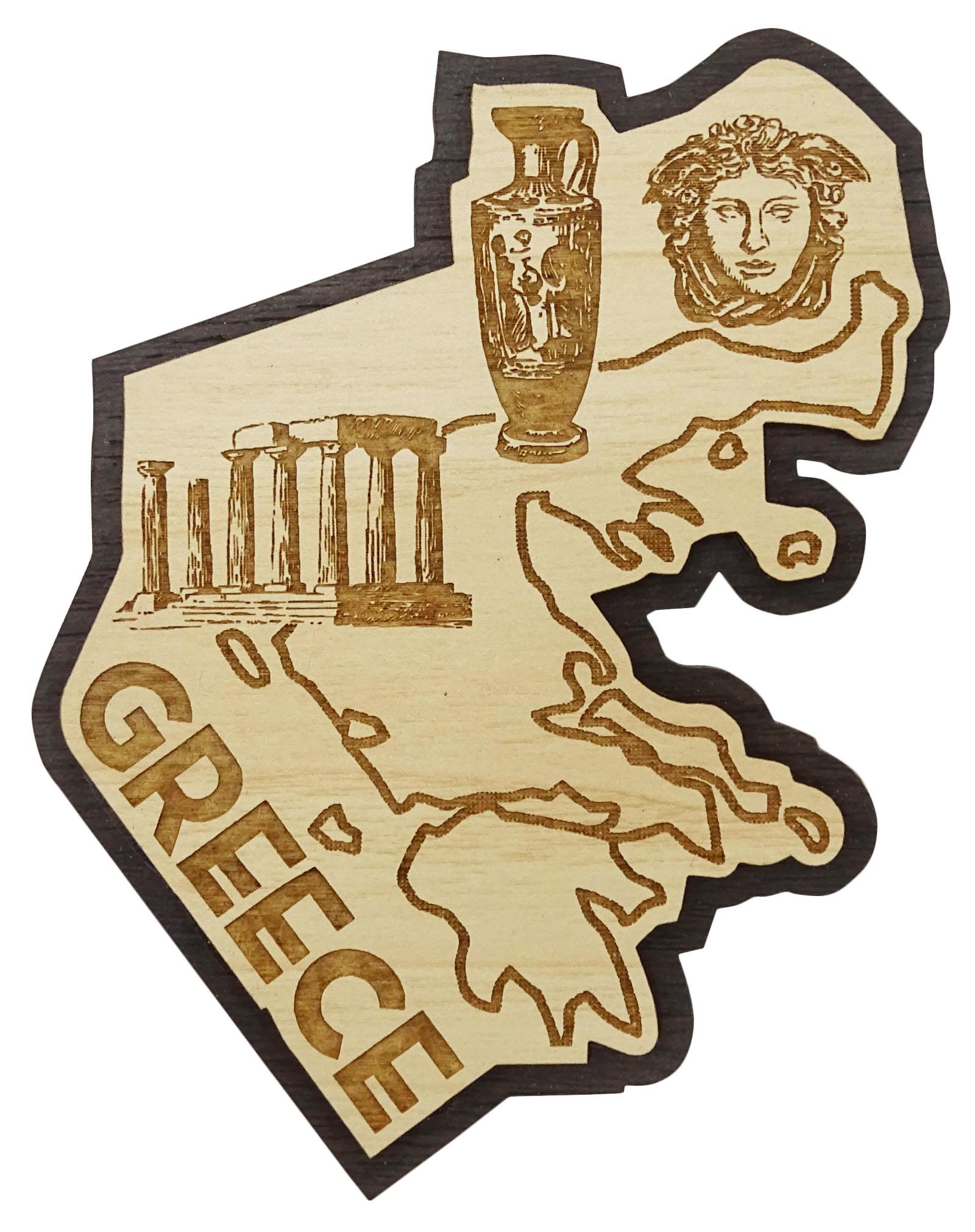 

Printtoo Souvenir Wooden Belgium Map Fridge Magnet Engraved Gift Collectibles 3.5 x 3 Inches коричневий