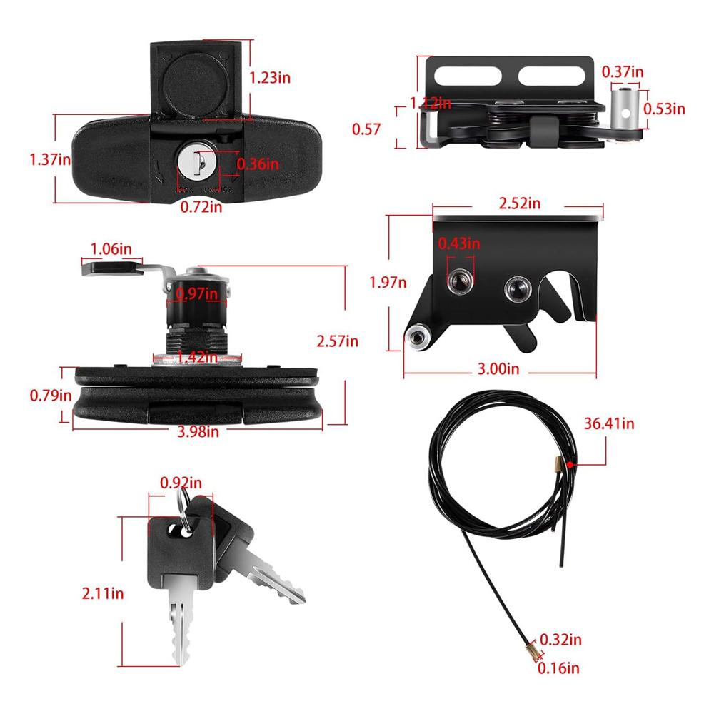 113436 Twist Handle Kit Latches For Leer Truck Cap 100XQ 100XL 100XR